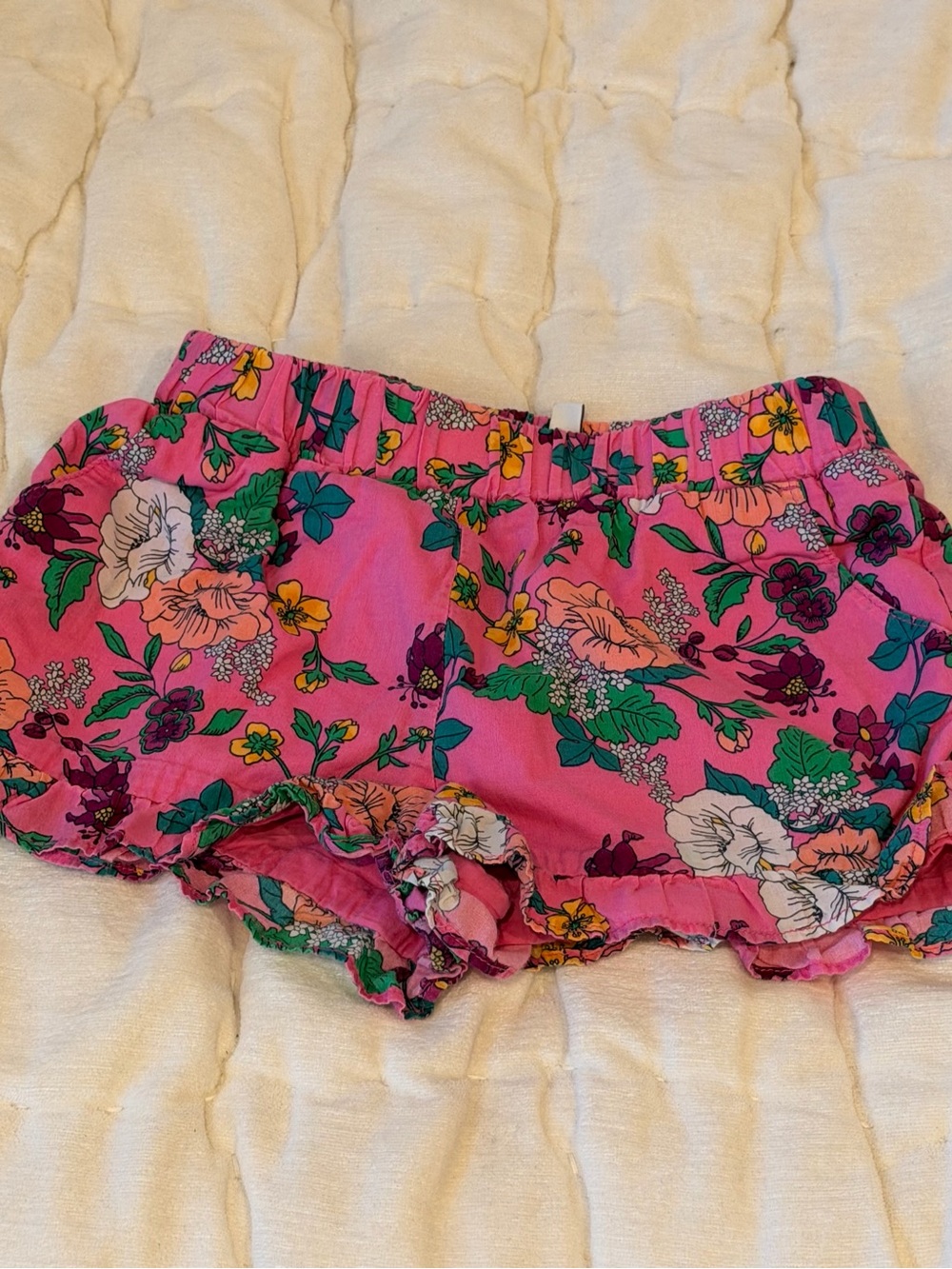 Janie and Jack Hot Pink Floral Ruffle Skort Shorts